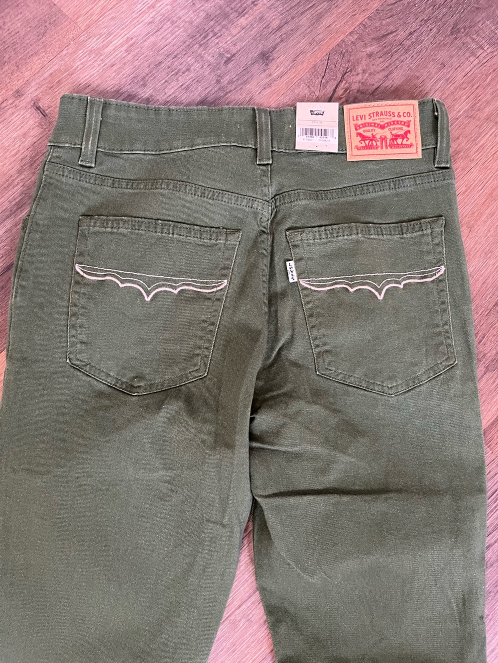 Levi's 726 Western Flare Olive Green Women’s Jeans - 32” Inseam - Picture 13 of 13